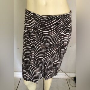 Tory Burch Zebra Print Mini Skirt in Brown and White Size 4